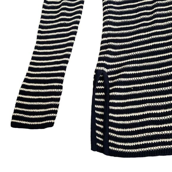 White + Warren Navy Striped M Sweater - Picture 5 of 6